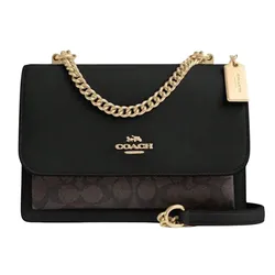Túi Đeo Chéo Coach Klare Crossbody In Blocked Signature Canvas Màu Đen Nâu