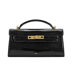 Túi Xách Tay Nữ JW Pei Noor Top Handle Bag Black Croc Màu Đen