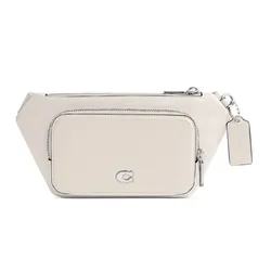 Túi Đeo Hông Coach Belt Bag in Cross Grain Leather Chalk CM334 Màu Trắng