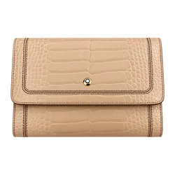 Ví Montblanc Genuine Leather Wallet Limited Trifold Màu Beige