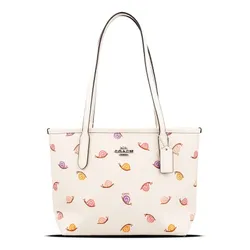 Túi Tote Nữ Coach Small City Tote With Snail Print White CV269 Màu Trắng
