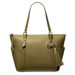 Túi Tote Nữ Michael Kors MK Sullivan Large Saffiano Leather Top-Zip Tote Bag 30T0GNXT3L Màu Xanh Green