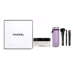 Set Cọ Trang Điểm Chanel Codes Couleur Brush Màu Tím + Phấn Phủ Poudre Universelle Libre Tone 10 (3 Món)
