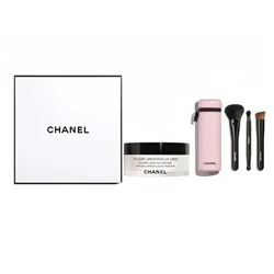 Set Cọ Trang Điểm Chanel Codes Couleur Brush Màu Hồng + Phấn Phủ Poudre Universelle Libre Tone 10 (3 Món)