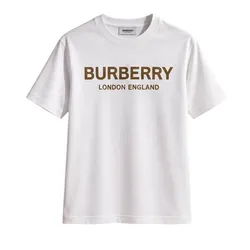 Áo Thun Nam Burberry T-Shirt White With Brown Lettering 8104234 Màu Trắng Size S