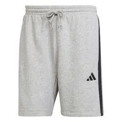 Quần Short Nam Adidas Essential 3-Striped Fishbone Knit JE6419 Medium Grey Heather/ Black Màu Xám Nhạt Size XS