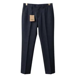 Quần Dài Nam Burberry Bleu Trousers With Embroidered Pattern TB 8056075 Màu Xanh Navy Size 50