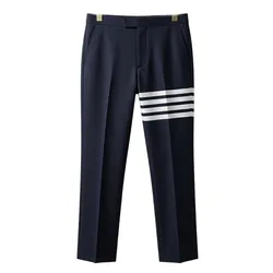 Quần Dài Nam Thom Browne Navy White Striped Trousers MTC001A-06146 415 Màu Xanh Navy Size 3