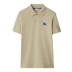 Áo Polo Nam Burberry In Beige EKD Embroidered Logo 80914221 Màu Be Size XS