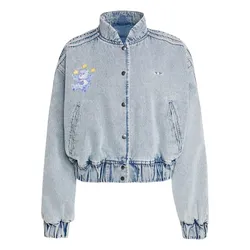 Áo Khoác Denim Nữ Adidas Care Bear Bomber Jacket KQ6747 Màu Xanh Nhạt Size S