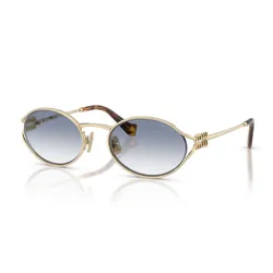 Kính Mát Nữ Miu Miu Sunglasses 0MU 52YS ZVN80O Pale Gold/ Gradient Light Blue Màu Vàng Xanh