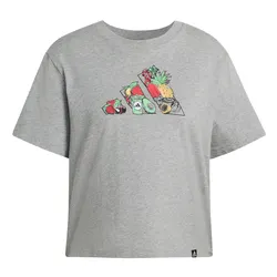Áo Thun Nữ Adidas Food Cropped Loose Graphic T-Shirt KA5074 Màu Xám Size M