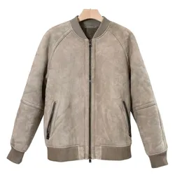 Áo Khoác Da Nam Hugo Boss Jacket 50458383 Màu Be Size L