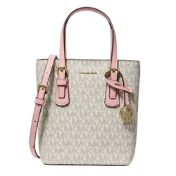 Túi Đeo Chéo Nữ Michael Kors MK Voyager Extra-Small Signature Logo Convertible Crossbody Bag 35F6GV6C0B Màu Hồng Trắng