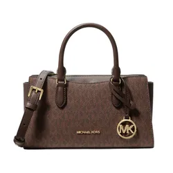 Túi Đeo Chéo Nữ Michael Kors&nbsp;MK Arden Small Signature Logo Messenger Bag 35F6G4XM1B Màu Nâu