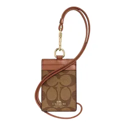 Ví Đựng Thẻ Nữ Coach Id Lanyard In Signaure Canvas CZ285 Tan Màu Be Nâu