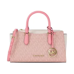 Túi Đeo Chéo Nữ Michael Kors MK Arden Small Color-Block Signature Logo Messenger Bag 35S6G4XM5B Màu Hồng Phấn