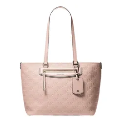 Túi Tote Nữ Michael Kors MK Jet Set Travel Medium Logo Embossed Leather Bag 30S6GTVT6B Màu Hồng