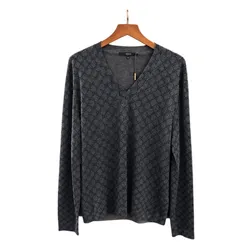 Áo Len Nam Gucci Monogram GAK99 GU100 161 Màu Xám Họa Tiết Size L