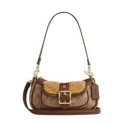 Túi Đeo Vai Nữ Coach Ashton Mini Shoulder Bag In Signature Canvas CDB13 Gold/Tan/Vintage Brown Màu Nâu Vàng