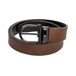 Thắt Lưng Nam Montblanc Horseshoe Haped PVD Black And Brown Two Tone Leather Strap Màu Nâu
