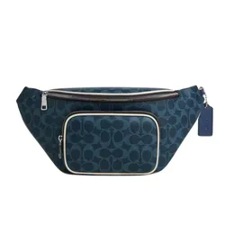 Túi Đeo Chéo Nam Coach Travis Belt Bag 35 In Signature Canvas CET44 Màu Xanh