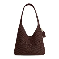 Túi Đeo Vai Nữ Coach Brooklyn Shoulder Bag CDU75 Brass/Maple Màu Nâu Đen
