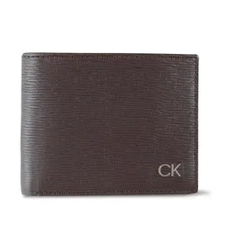 Ví Nam Calvin Klein CK Billfold With Coin Pocket Bifold Wallet 31CK130008 Màu Nâu