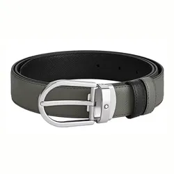 Thắt Lưng Nam MontBlanc Horseshoe Buckle ‘Black’ 220019 Màu Xám Đen