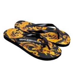 Dép Xỏ Ngón Nam Versace Jeans Couture 80YA3SQ7 ZSS80 Màu Đen Vàng Size 41