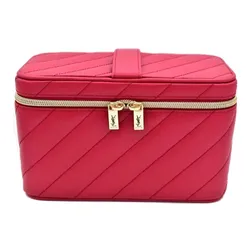 Túi Đựng Mỹ Phẩm Yves Saint Laurent YSL Beauty Gift Red Quilted Makeup Vanity Case Bag Màu Đỏ
