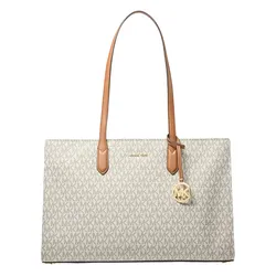 Túi Tote Nữ Michael Kors MK Scarlett Medium Signature Logo Tote Bag 30S6GETT2B Màu Kem