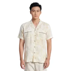 Áo Sơ Mi Nam F2 Fashion & Freedom Linen Holidays Vibes SMMN024-KH-S-0323 Màu Kem Hoa Size S