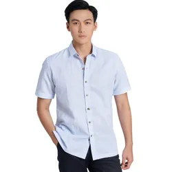 Áo Sơ Mi Nam F2 Fashion & Freedom Linen Holidays Vibes SMMN025-XHT-S-0323 Màu Xanh Nhạt Size S