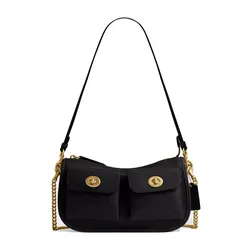 Túi Đeo Vai Nữ Coach Twin Turnlock Waverly Bag CDZ20 Màu Đen