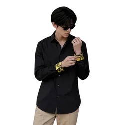 Áo Sơ Mi Nam Versace Long Sleeve Black Màu Đen Size 38