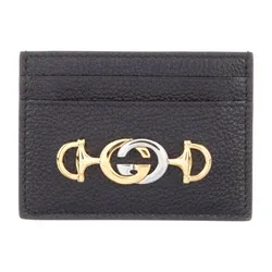 Ví Nam Gucci Zumi Interlocking G Horsebit Card Holder Màu Đen
