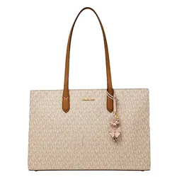 Túi Tote Nữ Michael Kors MK Scarlett Medium Signature Logo Tote Bag Màu Kem