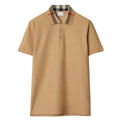 Áo Polo Nam Burberry Check Patterned Collar Polo Shirt 8095924 Màu Be Size S