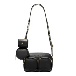 Túi Đeo Chéo Nữ Michael Kors MK Jet Set Medium Leather Crossbody Bag With Case 35S2GTTC6L&nbsp;Màu Đen