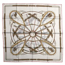 Khăn Nữ Hermès Silk En Roue Libre Scarf 90 Pierre Kaki Rouge Màu Xám Họa Tiết