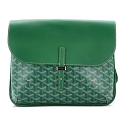 Túi Đeo Vai Goyard Coursier Green Goyardine Coated Canvas And Leather Messenger Bag Màu Xanh Green