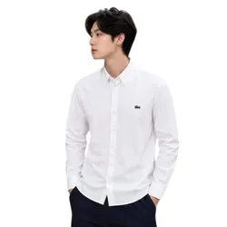 Áo Sơ Mi Dài Tay Nam Lacoste Men's Shirt White Màu Trắng Size 39