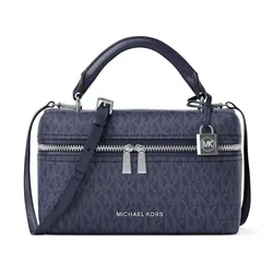 Túi Xách Tay Nữ Michael Kors MK Jana Extra-Small Signature Logo Convertible Crossbody Bag 32F5SQ1C0V Màu Xanh Navy