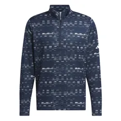 Áo Polo Dài Tay Nam Adidas Golf Core Printed Quarter Zip Pullover IX2009 Màu Xanh Navy Size M (Form Âu)