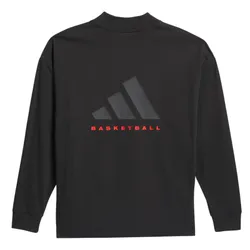 Áo Thun Dài Tay Adidas Basketball Long Sleeve Tee IZ4910 Màu Đen Size S (Form Âu)
