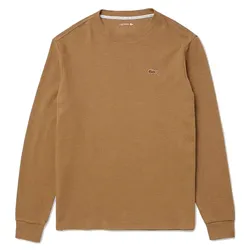 Áo Nỉ Sweater Nam Lacoste Men's Waffle-Knit Thermal Sleep Shirt TH9668 - SIX Màu Nâu Size S
