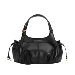 Túi Xách Tay Nữ Charles & Keith CNK Mini Lillith Drawstring Bucket Bag Black CK2-10782923_BLACK_S Màu Đen