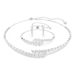 Set Dây Chuyền + Vòng Đeo Tay + Khuyên Tai Swarovski Mesmera Set Marquise Cut, White, Rhodium Plated 5762135 Màu Trắng