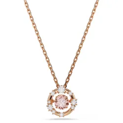 Dây Chuyền Nữ Swarovski Constella Pendant Round Cut, Dancing Stone, Pink, 18K Rose Gold Finish 5744244 Màu Vàng Hồng